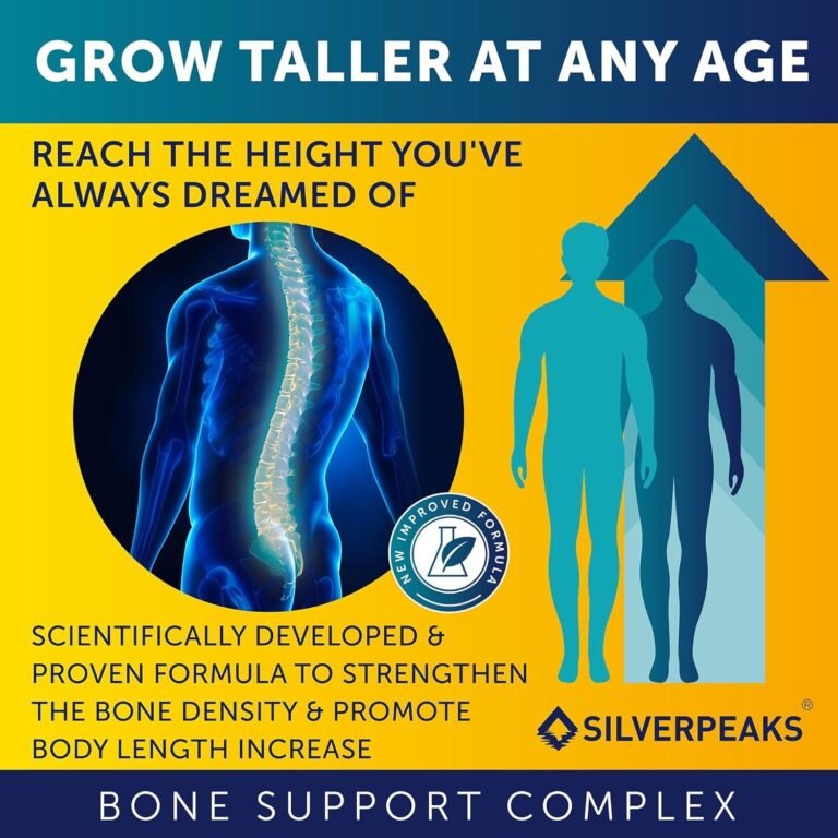 Growth Capsules to Grow Taller - Height Growth Maximizer with Calcium for Bone Strength - Made in USA - Natural Get Taller Supplement to Increase Bone Growth - Free of Growth Hormone