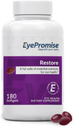 Restore Supplement - 180 Softgel Capsules Containing Lutein, Vitamin C, Vitamin D, Vitamin E, Omega-3 Fish Oil, and Zeaxanthin - a Patented and Complete Eye Health Formula