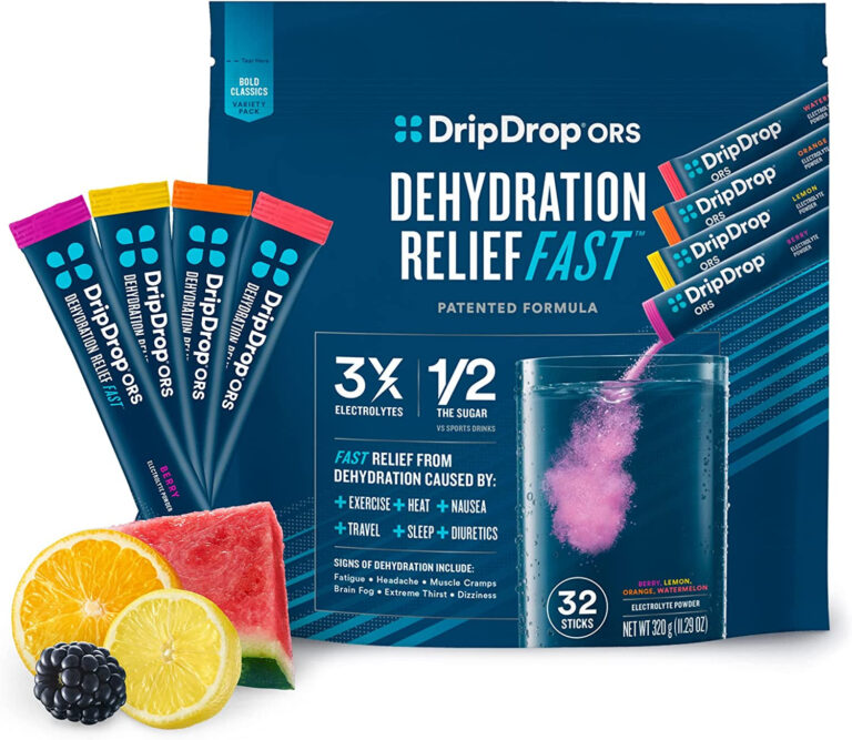 Dripdrop ORS Hydration - Electrolyte Powder Packets - Watermelon, Berry, Orange, Lemon - 32 Count