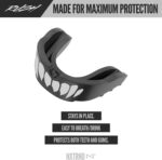 2 Pack Nxtrnd Rush Mouth Guard Sports, Professional Mouthguards for Boxing, Jiu Jitsu, MMA, Wrestling, Football, Lacrosse, and All Sports, Fits Adults, Youth, and Kids 11+ (B&W Fang)