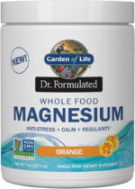 Garden of Life Dr. Formulated Whole Food Magnesium 197.4G Powder Orange,40 Servings, Non-Gmo, Vegan, Gluten & Sugar Free Supplement with Probiotics - Best for Anti-Stress, Calm & Regularity - Free & Fast Delivery