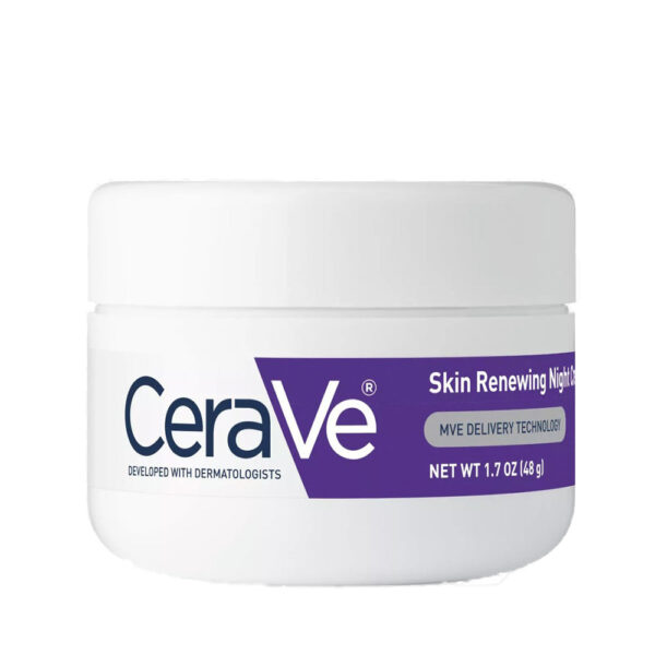 CeraVe Skin Renewing Night Cream, Face Moisturizer with Niacinamide, Peptide Complex, Hyaluronic Acid and Ceramides - 1.7oz/48g