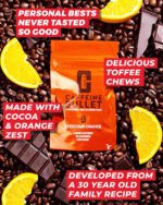 "Boost Your Energy and Performance with Caffeine Bullet 40 Chocolate Chews - Delicious Chocolate Orange Energy Gummies with 85mg of Caffeine. Power Up Your Cycling, Endurance Sports, and Stay Awake!"