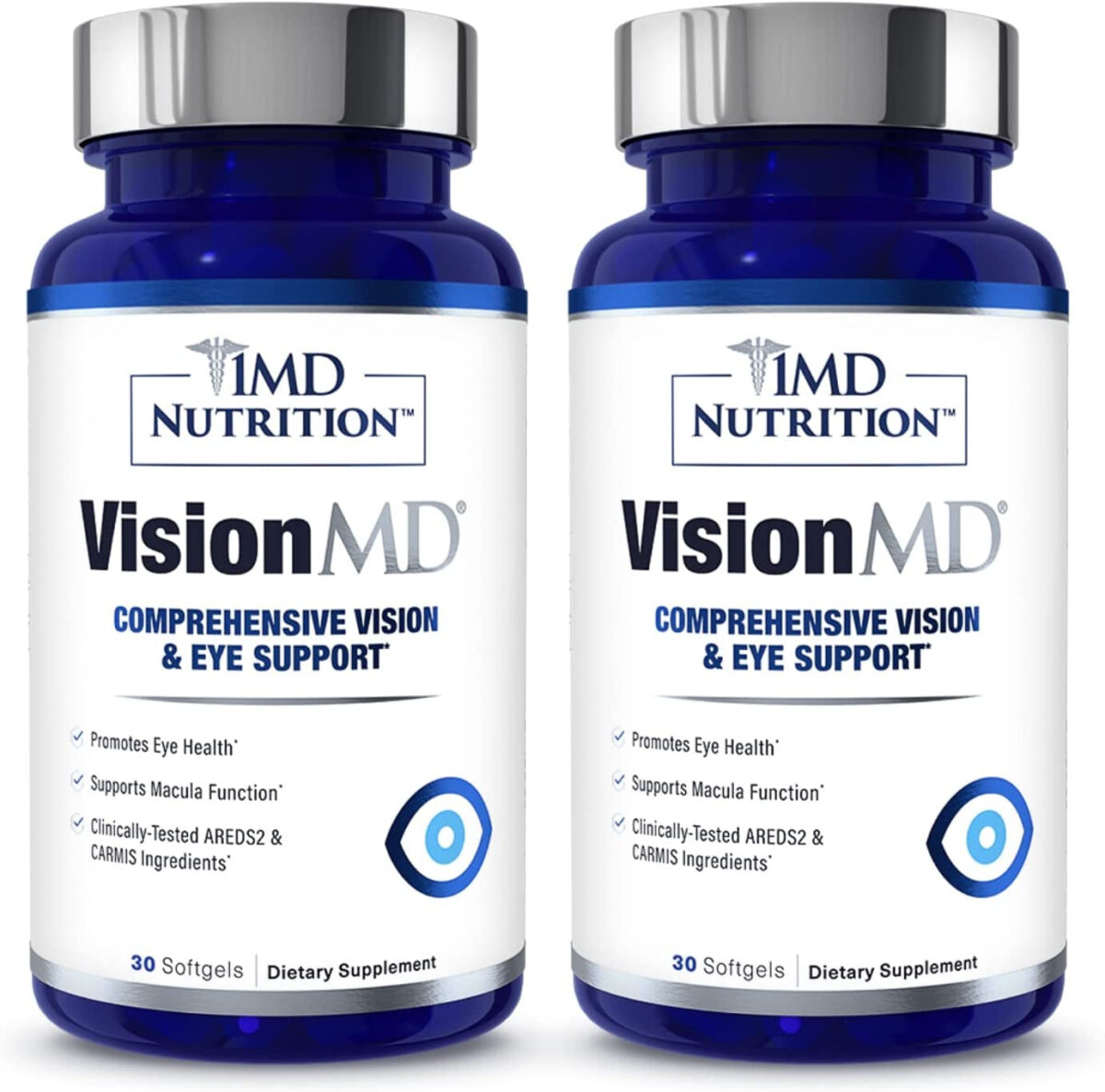 1MD Nutrition Visionmd Eye Vitamin CARMIS - Eye Supplement for Adults - with Optilut Lutein & Zeaxanthin - Supports Vision Health Care, Everyday Eye Strain, & Occasional Dry Eye - 30 Softgels