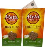 Metamucil Digestive Health Support Psyllium Fiber Thins Bundle & Thisnthat Tip Card (Apple Crisp/Cinnamon Spice/Chocolate)