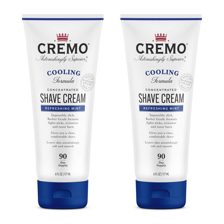 Cremo Barber Grade Cooling Shave Cream, Astonishingly Superior Ultra-Slick Shaving Cream Fights Nicks, Cuts and Razor Burn, 6 Fl Oz (2 Pack), WHITE