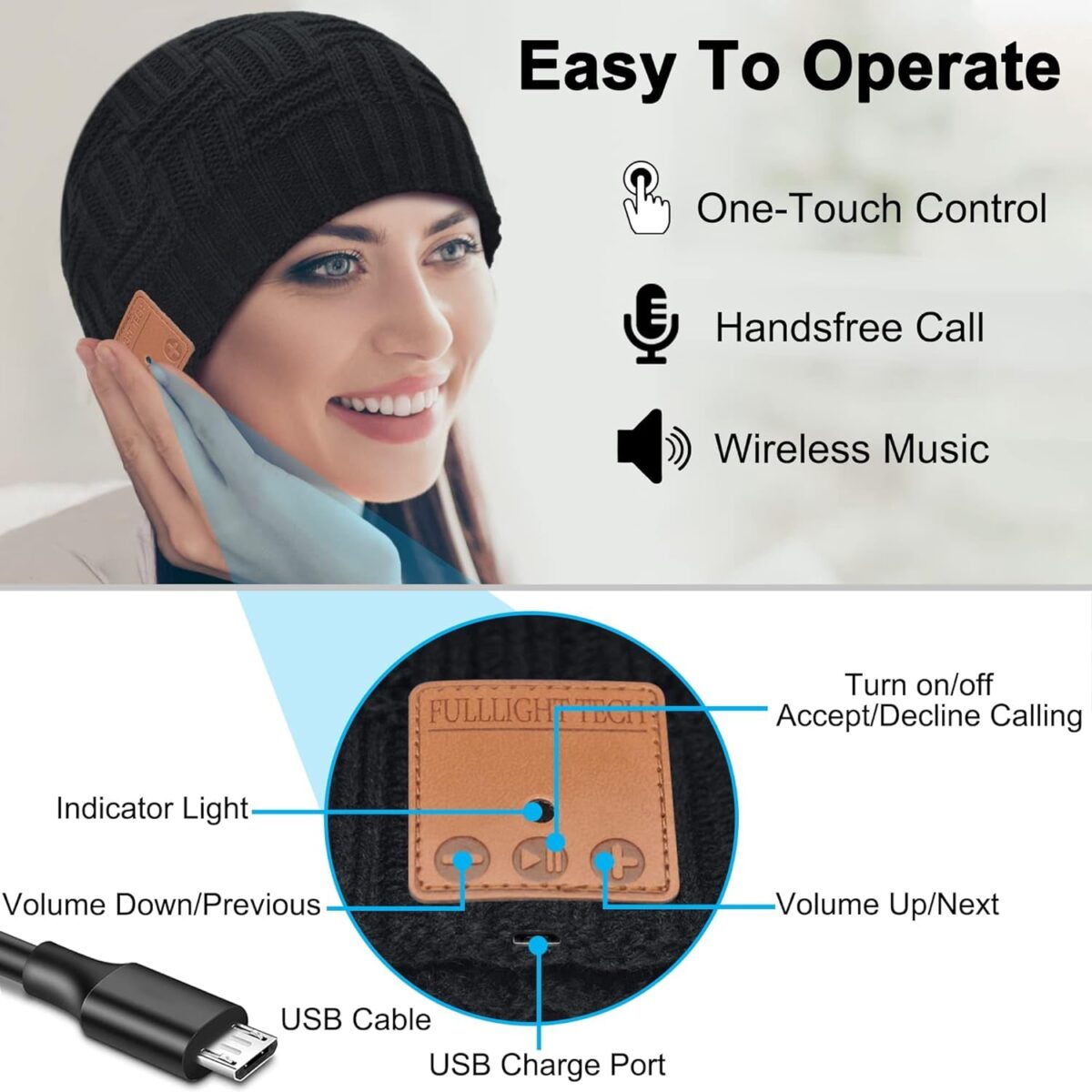 "Stay Warm and Jam Out with our Bluetooth Beanie - Perfect Christmas Tech Gift for Everyone!"