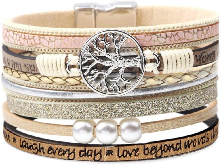 "Empowering Tree of Life Leather Bracelets - Perfect Birthday and Christmas Gifts for Stylish Women and Teens"