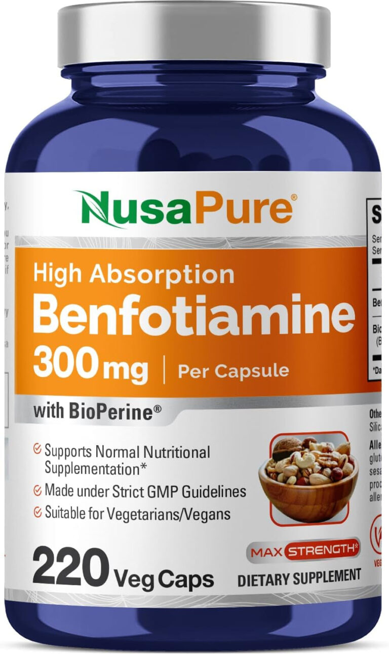 Benfotiamine 300Mg per Veggie Caps 220 Count (Non-Gmo, Vegan) Bioperine