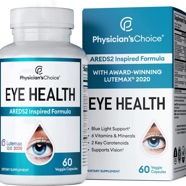 Areds 2 Eye Vitamins W/ Lutein, Zeaxanthin & Bilberry Extract - Supports Eye Strain, Dry Eyes, and Vision Health - 2 Award-Winning Clinically Proven Eye Vitamin Ingredients - Lutein Blend for Adults