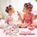 "Enchanting Dragon Drew Wooden Beauty Set - Complete 10 Piece Kit for Glamorous Girls - Includes Makeup, Brush, Mirror, and Chic Cosmetics Case - Crafted from Pure Wood, Non-Toxic Paint, and Delightfully Smooth Edges"