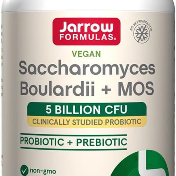 Saccharomyces Boulardii Probiotics + MOS 5 Billion CFU Probiotic Yeast for Intestinal Health Support, Gut Health Supplements for Women and Men, 180 Veggie Capsules, 180 Day Supply