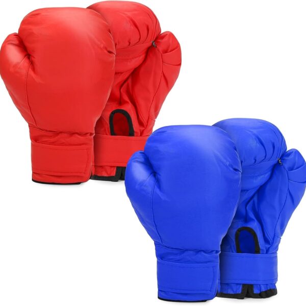 Micnaron 2 Pair Boxing Training Gloves, Punching Bag Gloves for Beginners & Kids, Professional Shockproof Leather Sparring and Training Gloves Set