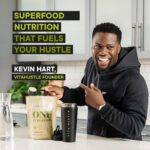 "Boost Your Health with Vitahustle Superfood Plant Protein & Greens Shake - Packed with Probiotics, Ashwagandha, and Essential Vitamins for a Delicious and Nutritious Meal Replacement - Indulge in the Rich and Decadent Chocolate Cacao Flavor!"