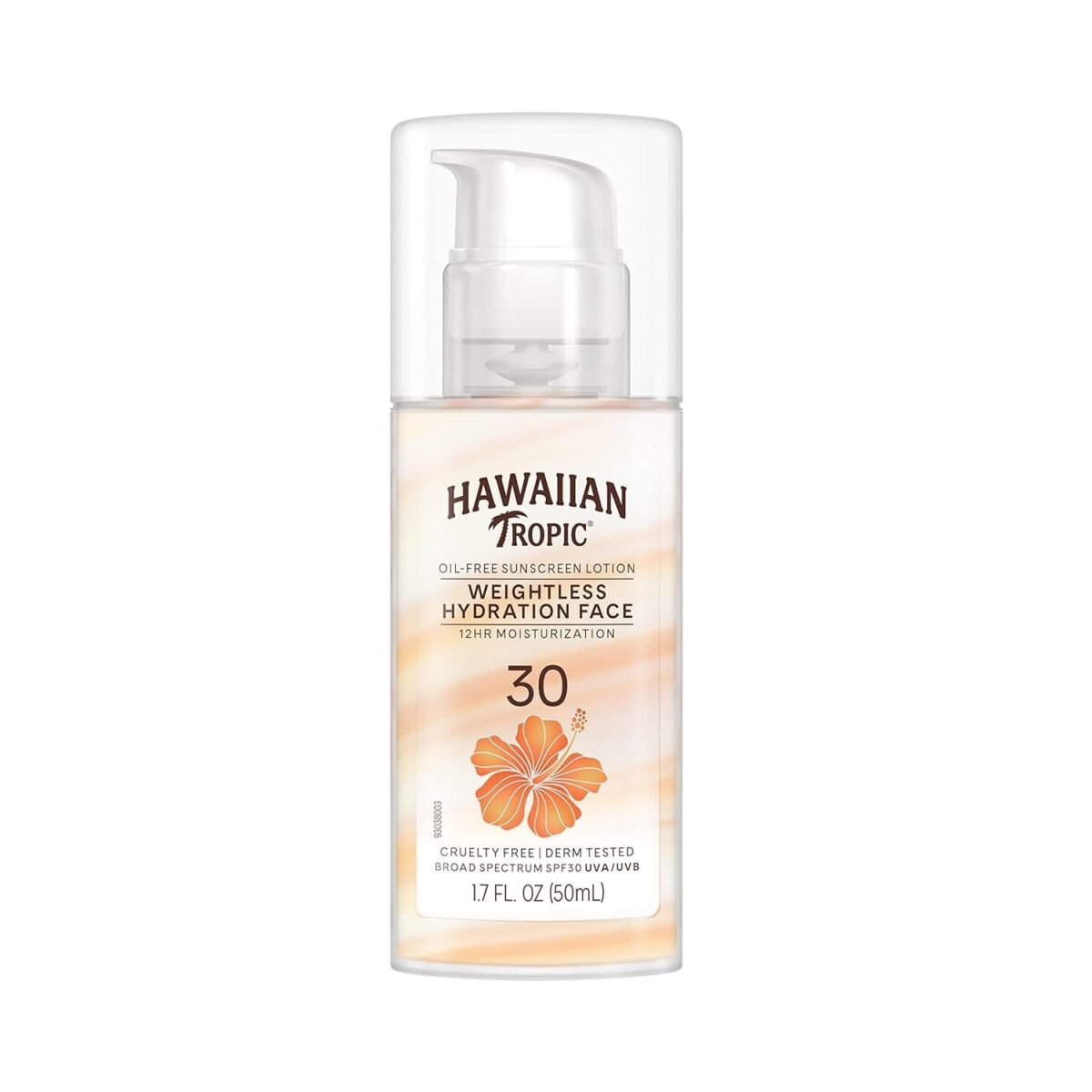 "Travel Size Hawaiian Tropic Weightless Hydration Face Sunscreen SPF 30 - Oil Free and Moisturizing, 1.7oz"