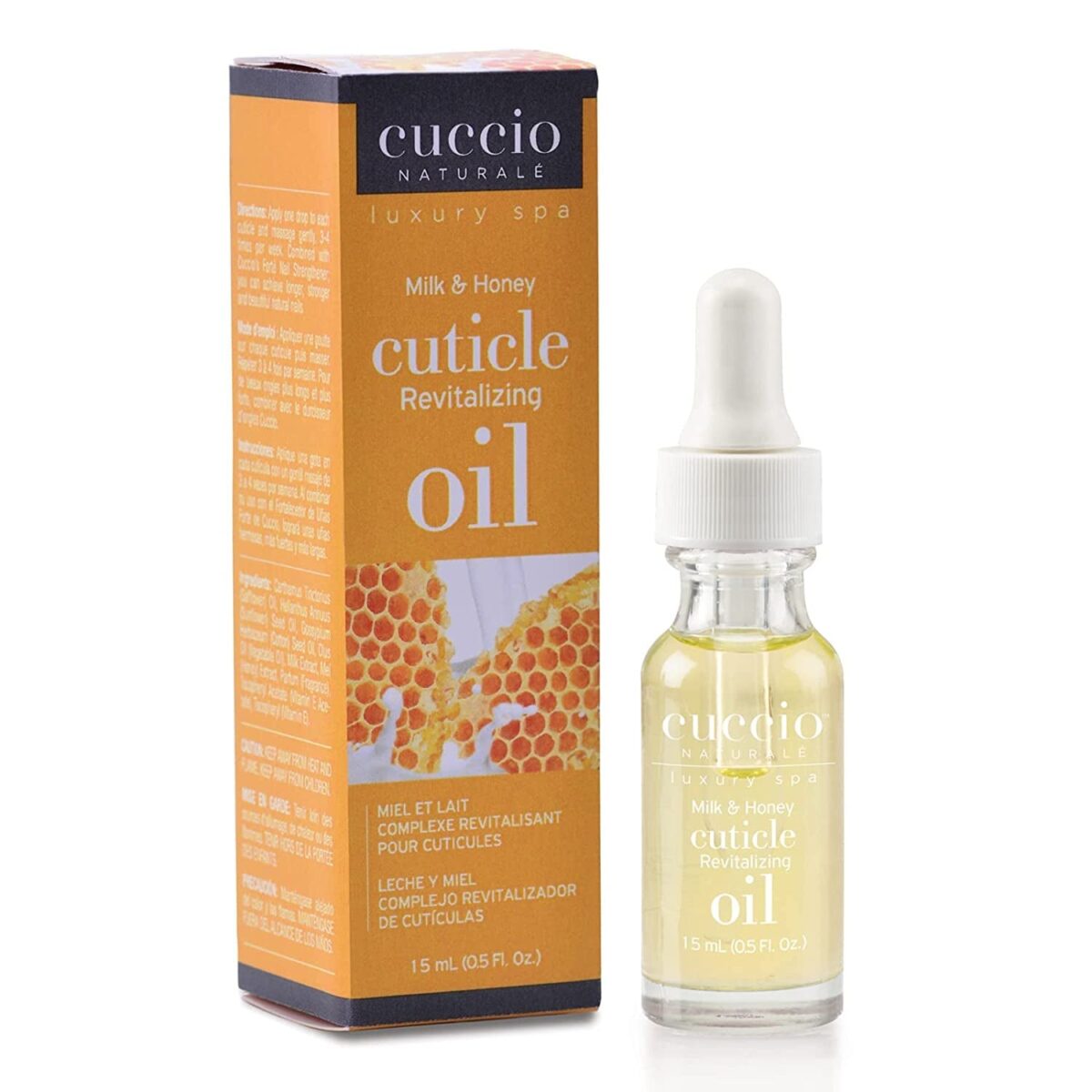 Cuccio Naturale Revitalizing- Hydrating Oil for Repaired Cuticles Overnight - Remedy for Damaged Skin and Thin Nails - Paraben /Cruelty-Free Formula - Milk and Honey - 2.5 Oz