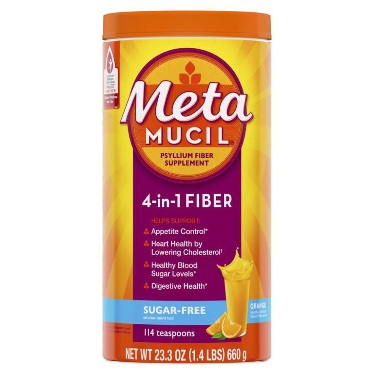 Metamucil Psyllium Sugar-Free Fiber Supplement Powder, Orange 114 Tsp