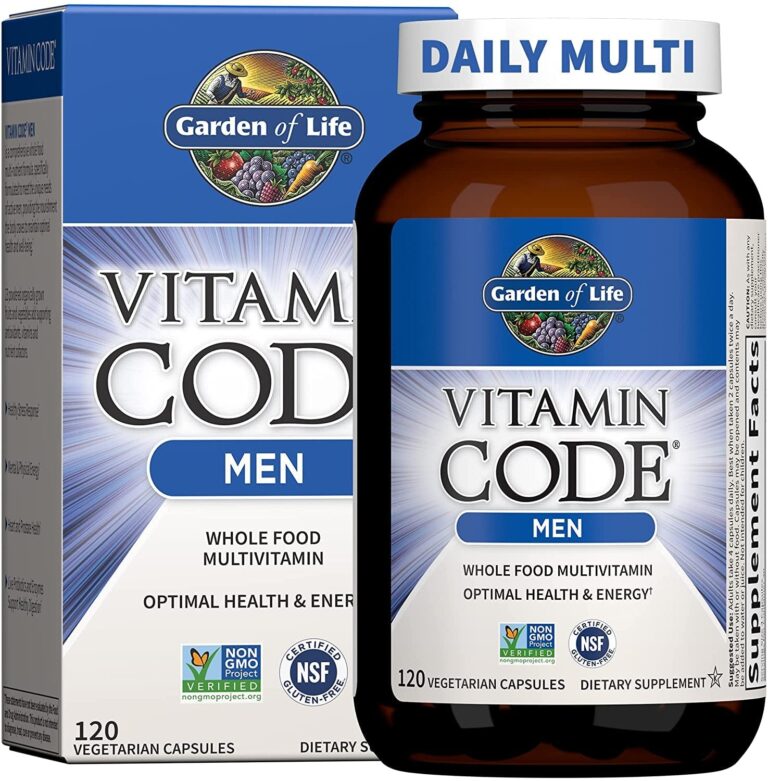 Garden of Life Vitamin Code Whole Food Multivitamin for Men - 120 Capsules, Vitamins for Men + Fruit & Veggie Blend and Probiotics for Energy, Heart & Prostate Health, Vegetarian Mens Multivitamins - Free & Fast Delivery