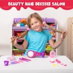 "Ultimate Glamour Makeover Set for Girls - 17Pcs Pretend Play Beauty Salon Kit with Hairdryer, Curling Iron, and More! Perfect for Fashionable Kids, Birthday Parties, and Endless Fun!"