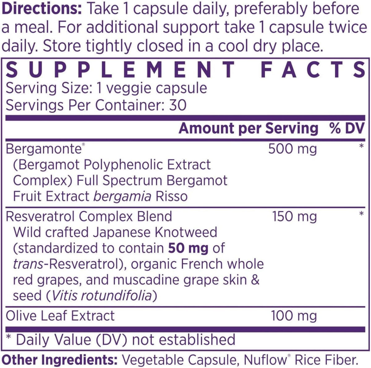 Bergamore plus Resveratrol, Award-Winning Cardiologist Developed, Supports Normal Cholesterol & Healthy Cellular Function, Bergamot W/ 7 Key Polyphenols, Resveratrol & Olive Leaf, 30-Day Supply