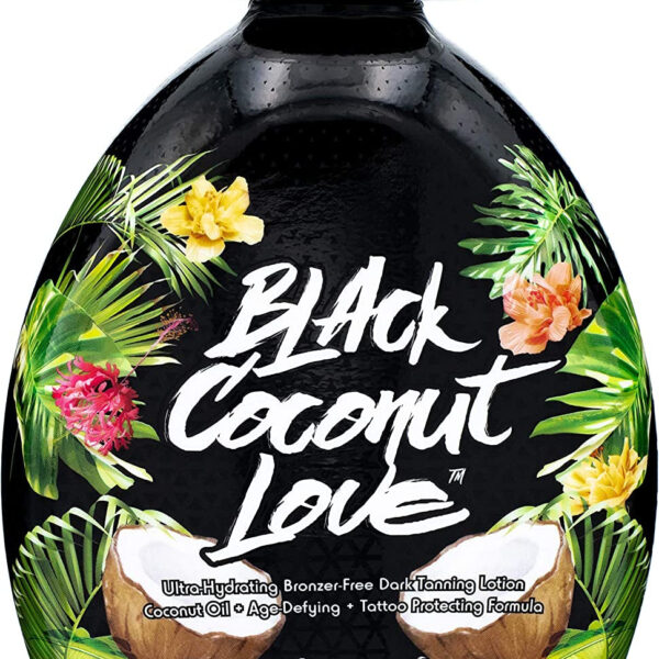 Black Coconut Love Tanning Lotion: Age-Defying, Tattoo Protecting, Ultra Hydrating - 13.5oz