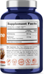 Benfotiamine 300Mg per Veggie Caps 220 Count (Non-Gmo, Vegan) Bioperine