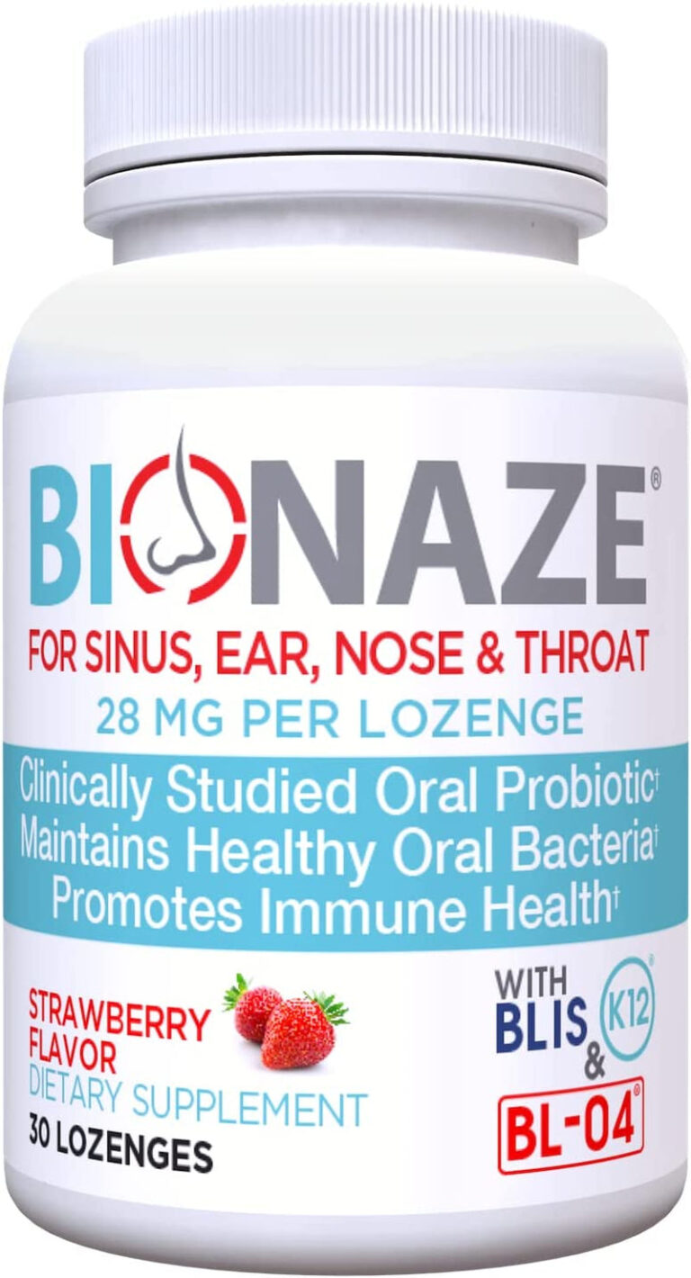 Bionaze Oral Probiotic K12 for Sinus, Tonsil Stones, Bad Breath, Post Nasal Drip, Throat, Mouth, Teeth & Digestion - Improve Oral & Upper Respiratory Health with Clinically Proven BLIS K12 & BL-04