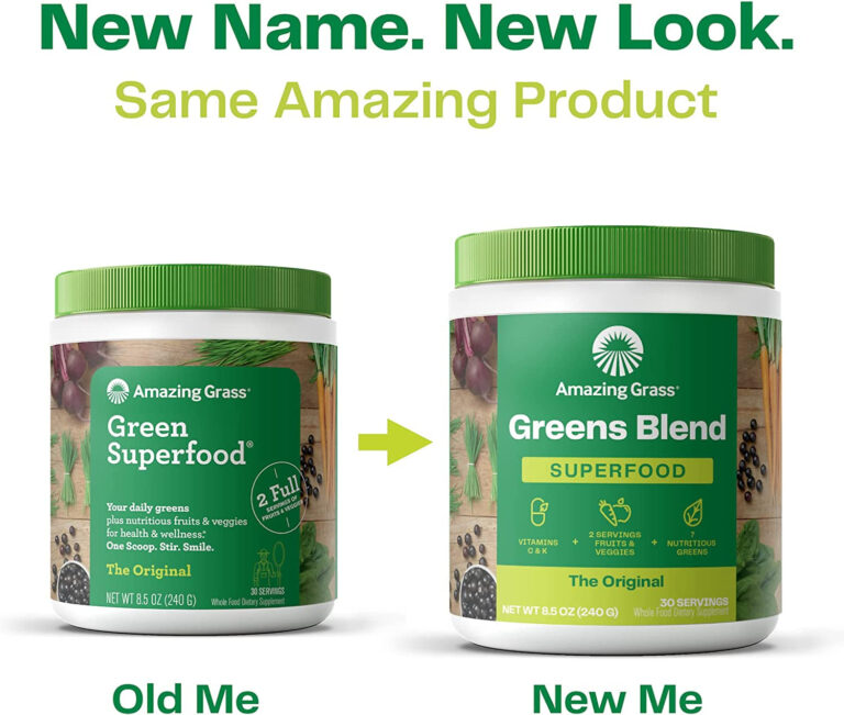 Amazing Grass Greens Blend Superfood: Super Greens Powder Smoothie Mix with Spirulina, Chlorella, Beet Root Powder, Digestive Enzymes & Probiotics, Original, 30 Servings