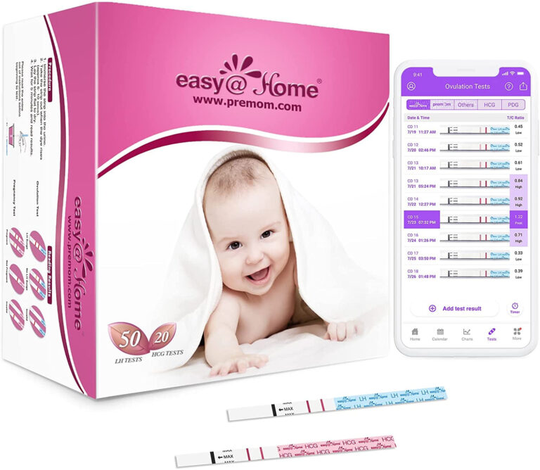 Easy@Home 50 Ovulation Test Strips and 20 Pregnancy Test Strips Combo Kit, (50 LH + 20 HCG)