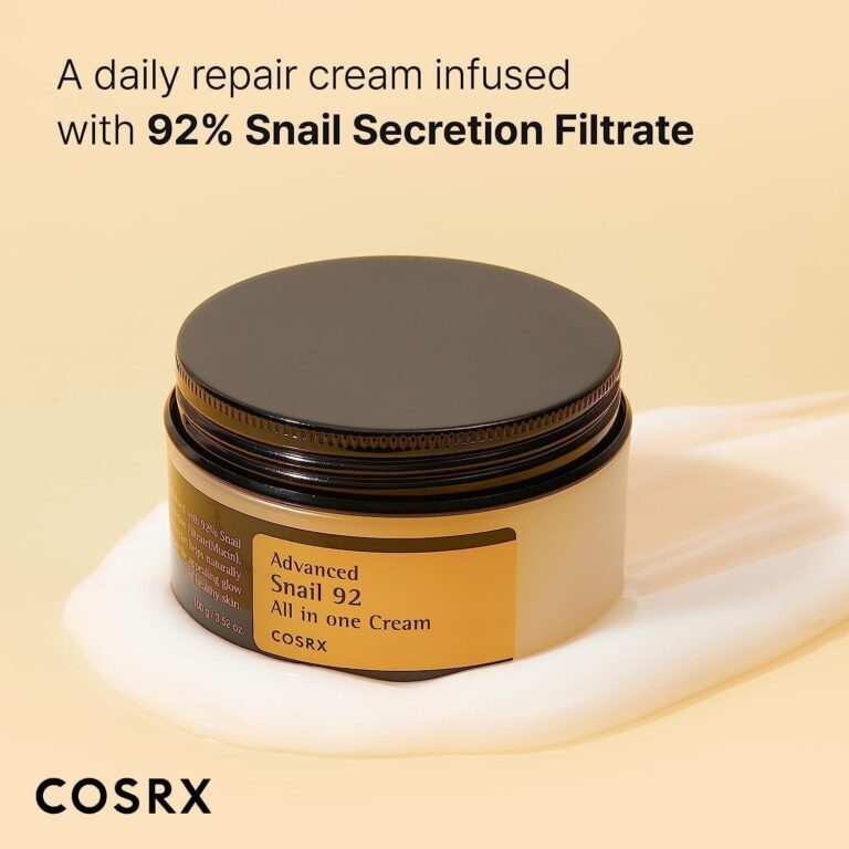 COSRX Advanced Snail 92 All in One Cream, 3.53 Oz/100G | Moisturizing Snail Secretion Filtrate 92% | Facial Moisturiser, Long Lasting, Deep & Intense Hydration, Korean Skin Care