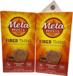 Metamucil Digestive Health Support Psyllium Fiber Thins Bundle & Thisnthat Tip Card (Apple Crisp/Cinnamon Spice/Chocolate)