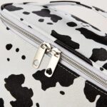 "Cow Print Waterproof Makeup Bag - Stylish and Compact Cosmetic Organizer for Women"