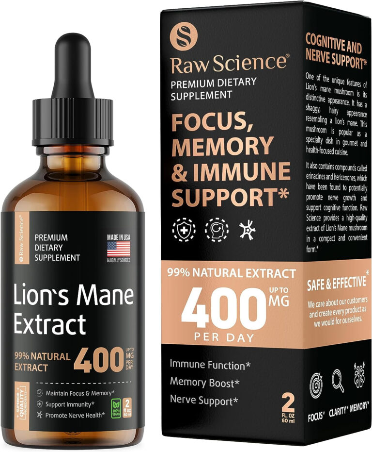 Lion'S Mane Mushroom Extract, Lions Mane Supplement for Nootropic Brain Support, Enhanced Focus, Mental Clarity. High Potency Lion Mane Liquid. Unique Mushroom Extract Nootropics Solution, Vegan 2Oz