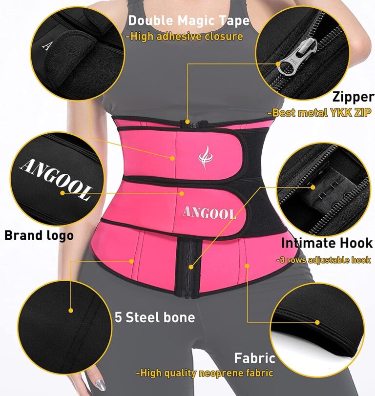 ANGOOL Neopren Waist Trainer for Women,Workout plus Size Trimmer Belt Sauna Sweat Corset Cincher with Zipper