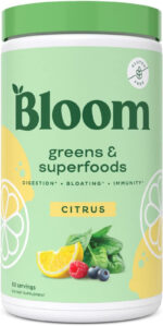 Bloom Nutrition Green Superfood | Super Greens Powder Juice & Smoothie Mix | Complete Whole Foods (Organic Spirulina, Chlorella, Wheat Grass), Probiotics, Digestive Enzymes, & Antioxidants (Mango)