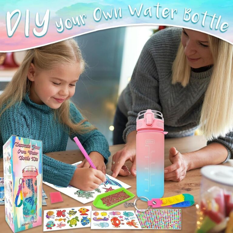 "Mermaid Magic: Create Your Own Sparkling Water Bottle - Fun Crafts Kit for Girls Ages 4-10, Perfect Birthday or Christmas Gift!"