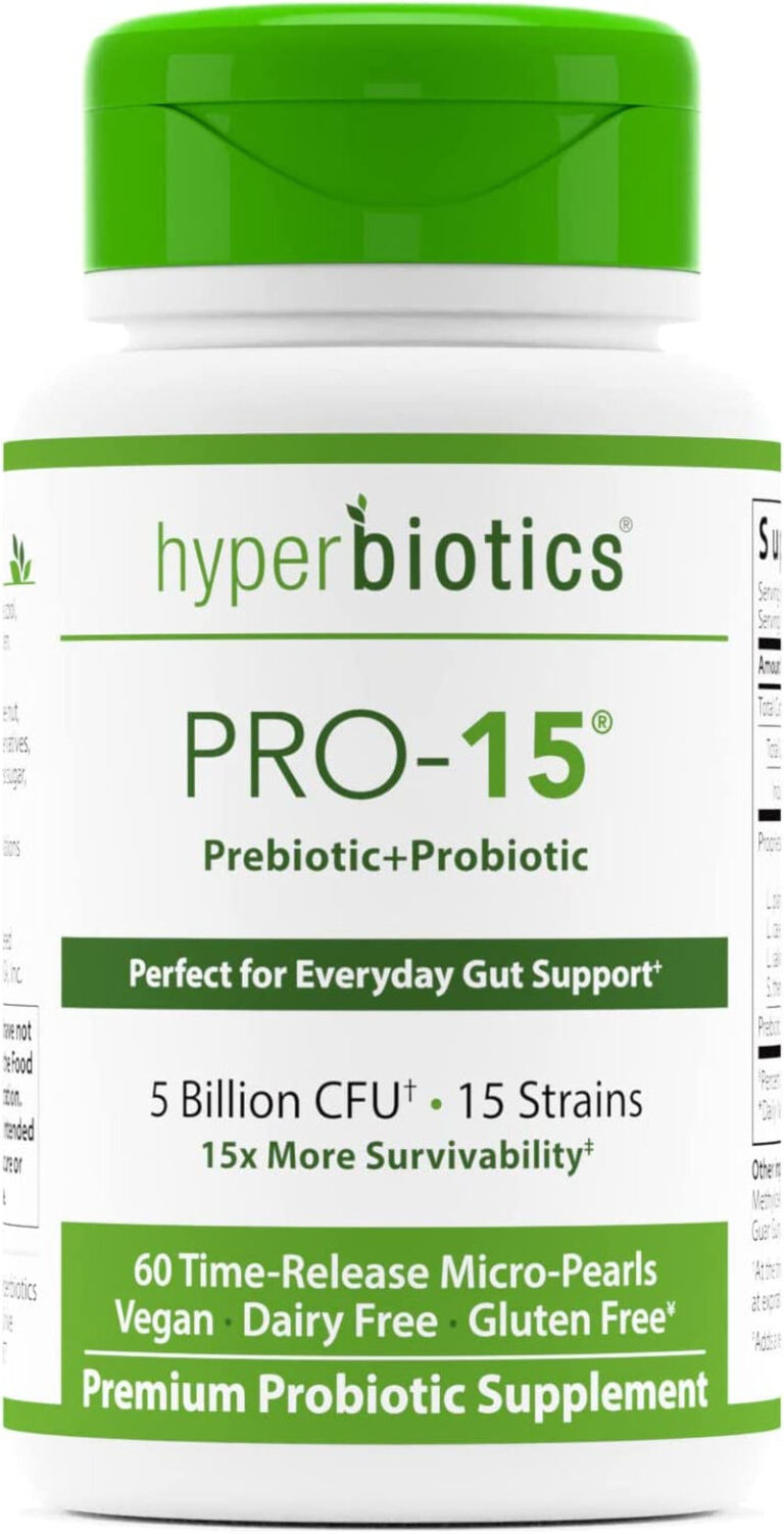 Hyperbiotics Pro 15 Vegan Probiotic Supplement | Time Release Pearls | 15 Diverse Strains | Probiotics for Women and Men | Digestive and Immune System Health | Gluten and Dairy Free | 60 Count