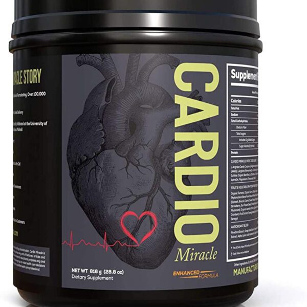 "Boost Your Heart Health with Cardio Miracle! 🌿💗 Experience the Power of Nitric Oxide with this Nutritional L-Arginine and Organic Beetroot Drink Mix. Get 60 Servings of Pure Heart Wellness!"