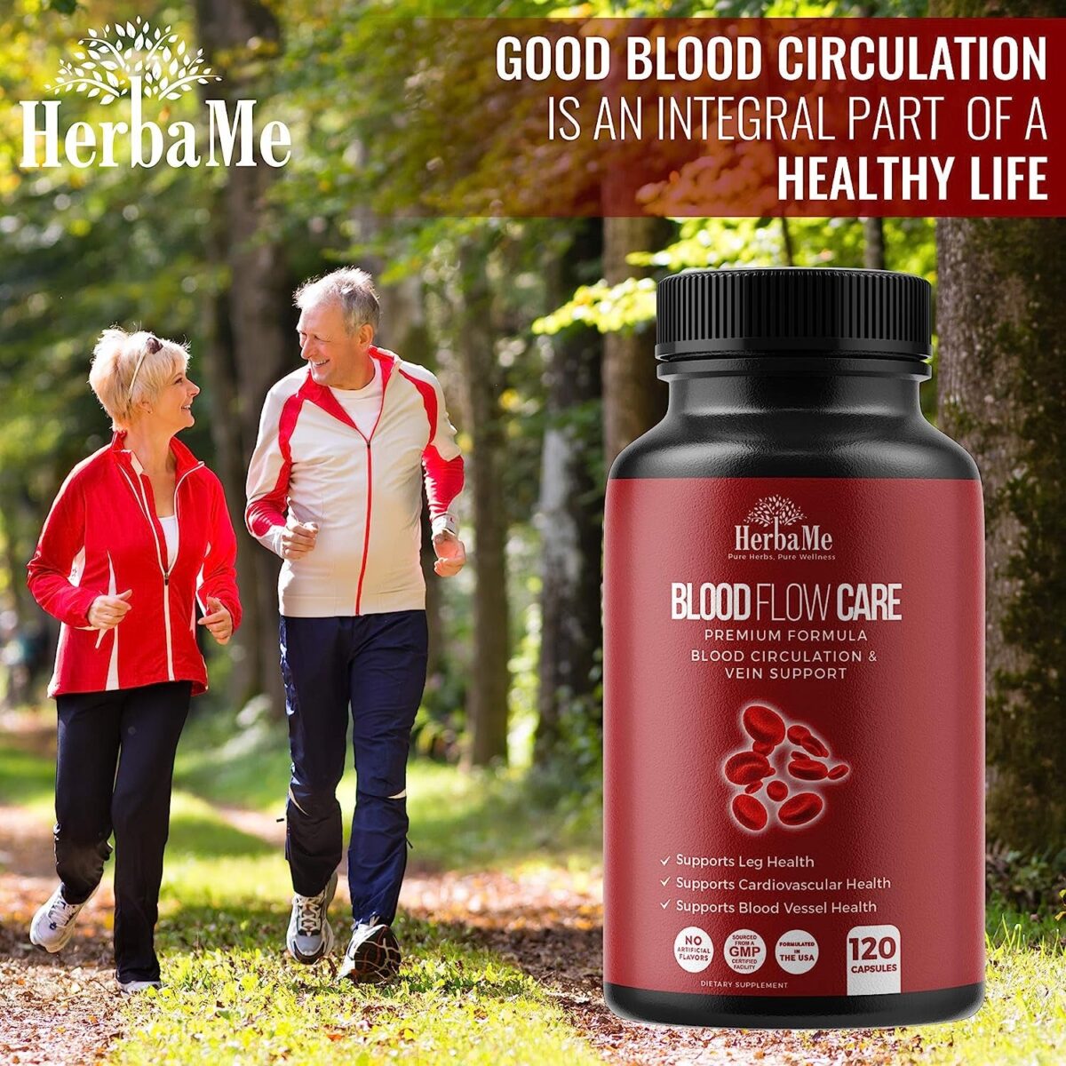 Blood Circulation Supplement, 120 Capsules, Supports Leg Vein, Heart, Vessels and Cardiovascular Health with Niacin, L-Arginine, Ginger, Cayenne Pepper, Hawthorn, Diosmin, Blood Flow Pills