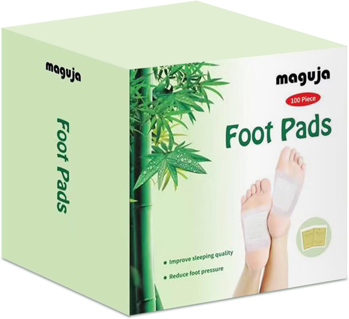 100Pads Foot Pads | Natural Bamboo Vinegar Ginger Powder Foot Pads | Deep Cleansing Foot Paches for Stress Relief, Better Sleep Suitable for Travel or Home Use