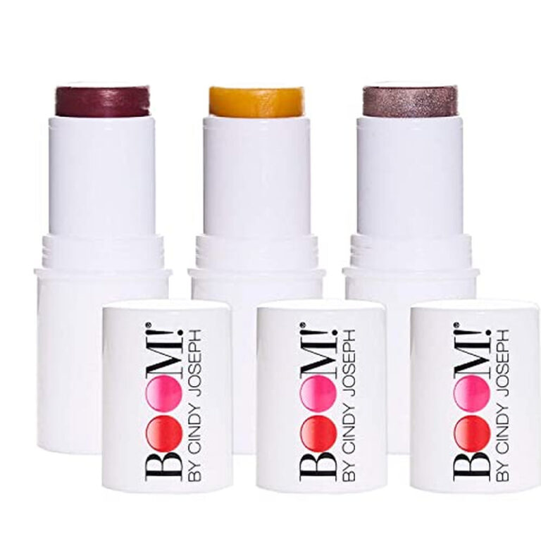 BOOM! by Cindy Joseph Cosmetics Boomstick Trio - 3 Pack Boom Makeup Sticks for Older Women & Mature Skin - Blush Stick, Highlighter Stick & Moisturizer