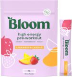 "Boost Your Workout with Bloom Nutrition's Strawberry Mango High Energy Preworkout Sticks!"