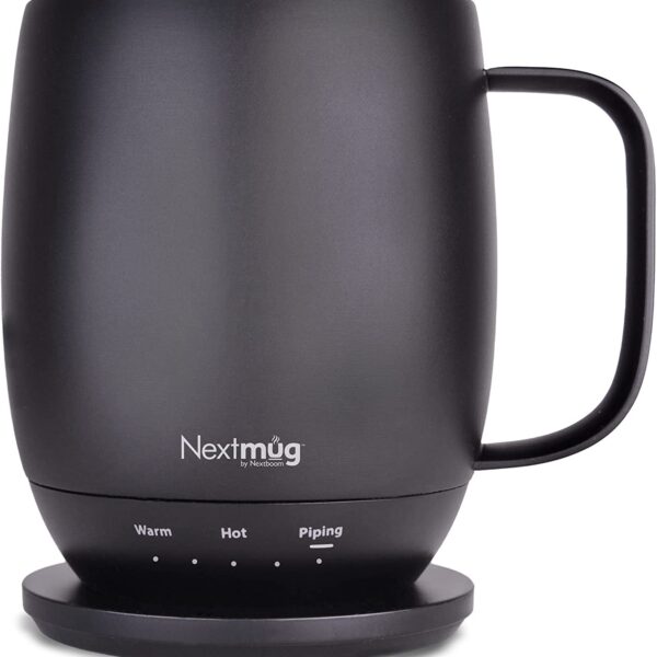 "Nextmug - Enjoy Hot Coffee Anytime, Anywhere! Temperature-Controlled, Self-Heating Mug (Black - 14 Oz.)"