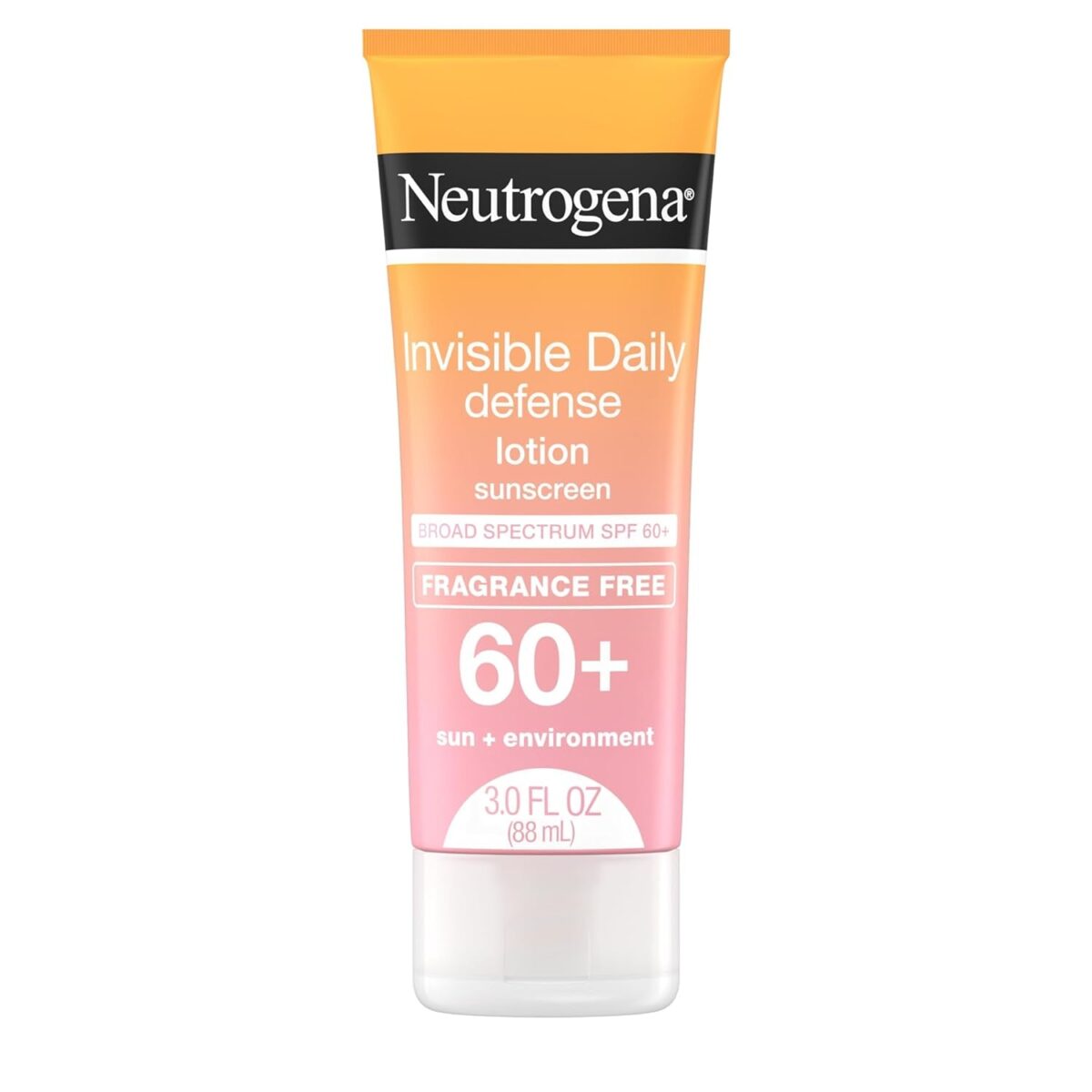 "Neutrogena Daily Defense SPF 60+ Sunscreen Lotion - Fragrance-Free, Oxybenzone-Free, Water-Resistant - 3.0 Fl. Oz"