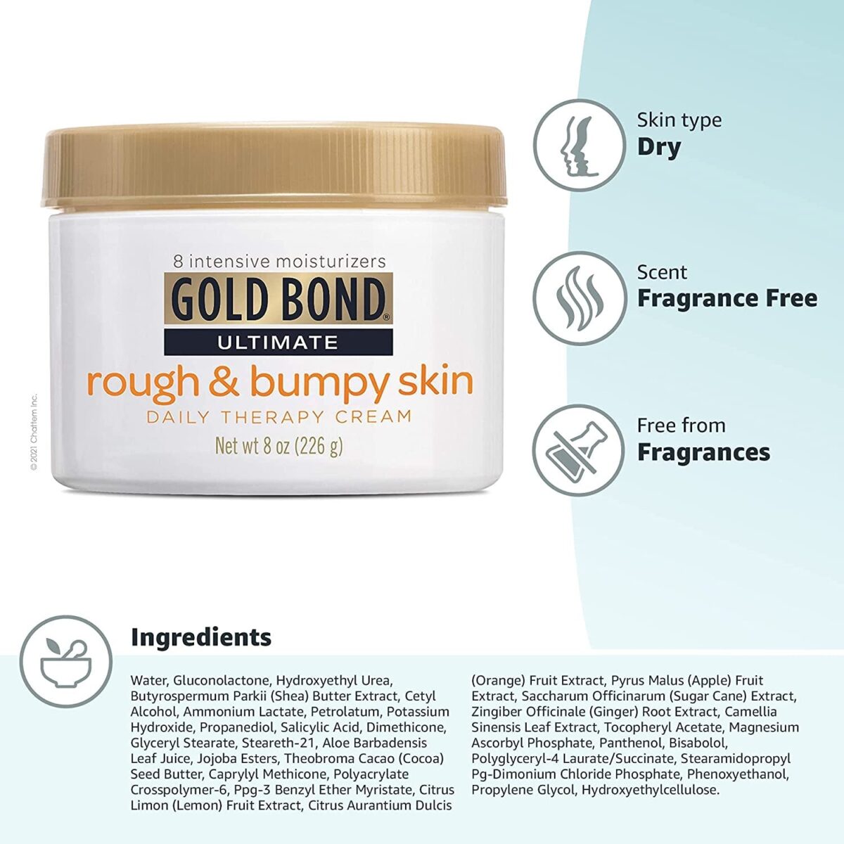 Gold Bond Ultimate Rough & Bumpy Daily Skin Therapy, 8 Ounce, Helps Exfoliate and Moisturize to Smooth, Soften, and Reduce the Appearance and Feel of Bumps and Rough Skin Patches (Packaging May Vary)