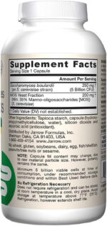 Saccharomyces Boulardii Probiotics + MOS 5 Billion CFU Probiotic Yeast for Intestinal Health Support, Gut Health Supplements for Women and Men, 180 Veggie Capsules, 180 Day Supply