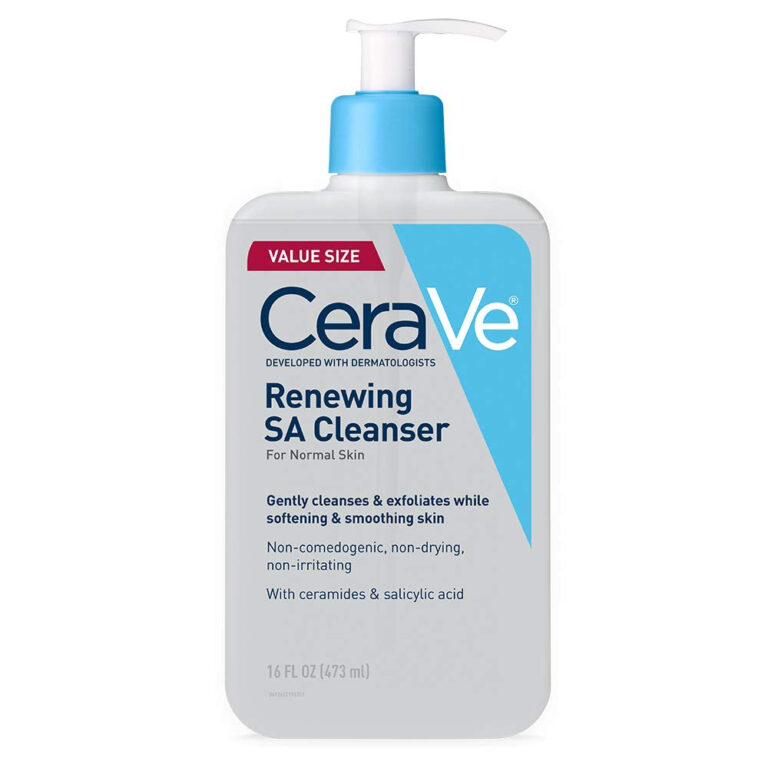 Cerave SA Cleanser | Salicylic Acid Cleanser with Hyaluronic Acid, Niacinamide & Ceramides| BHA Exfoliant for Face | Fragrance Free Non-Comedogenic | 16 Ounce