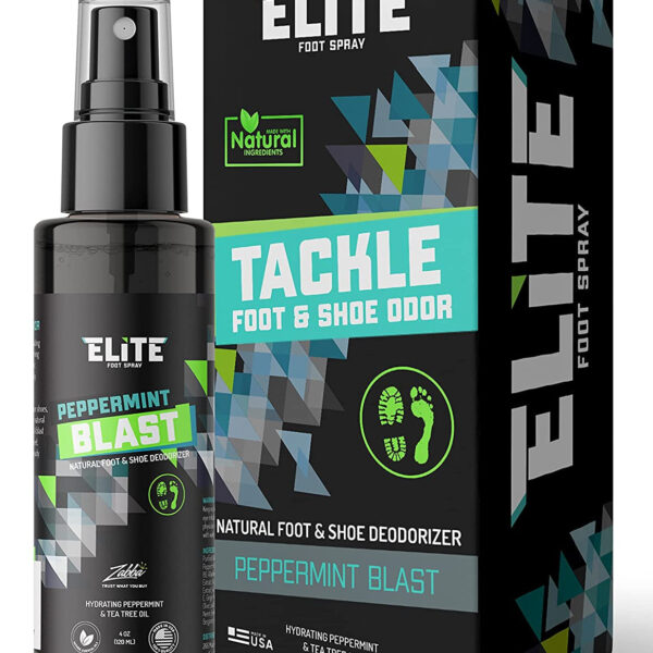 Elite Sportz Shoe Deodorizer - 4 Oz Foot Spray and Shoe Odor Eliminator - No More Smelly Shoes or Stinky Feet with Our Peppermint Shoe Freshener - Small Gift for Men & Women