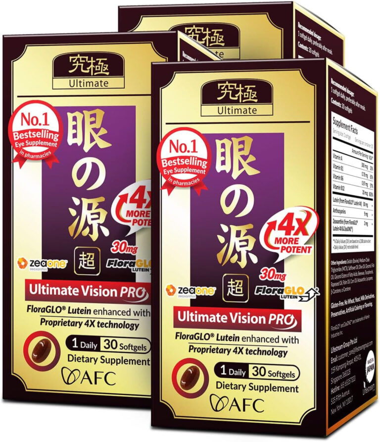 Japan Ultimate Vision PRO - Eye Formula with Floraglo Lutein 4X, Zeaxanthin, Bilberry Extract & Astaxanthin for Age-Related Eye Problem, Blurry & Poor Vision, Dry Eye, Macular Health, 30 Countx3