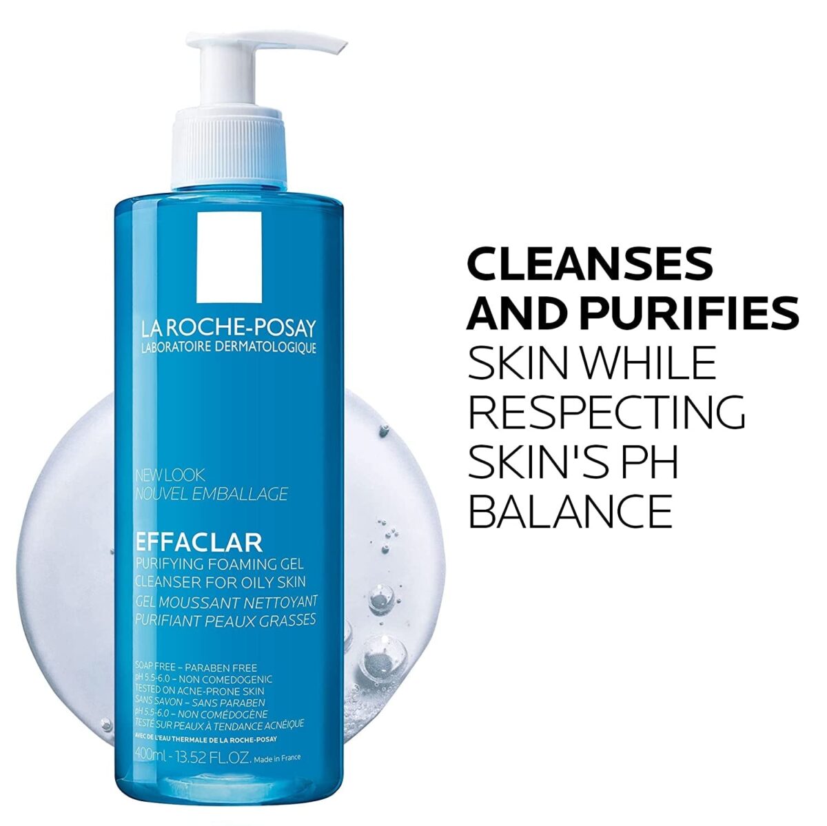 La Roche-Posay Effaclar Purifying Foaming Gel Cleanser for Oily Skin, Alcohol Free Acne Face Wash, Oil Absorbing Deep Pore Cleanser, Oil Free, Light Scent and Safe for Sensitive Skin - Free & Fast Delivery